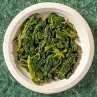 Broccoli Rabe Sandwich · Vegetarian. Hot Italian veggie sautéed in olive oil and garlic, served on a fresh baked Lisc...