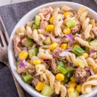 Tuna Pasta Salad · Delicious pasta salad mixed with tuna salad.