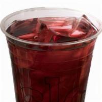 Hibiscus Iced Tea · Organic Hibiscus Flowers steeped with a bit of brown sugar