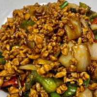 Thai Kra Pao* · Diced bell peppers, onions, string beans, basil leaves, Thai chili sauce (only available chi...