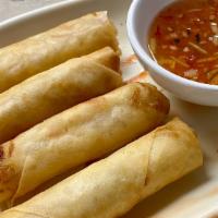 Vegetable Rolls · Crispy rolls with vegetables and vermicelli served with cucumber mint sauce