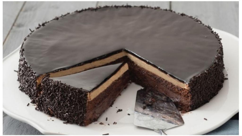 Chocolate Temptation · Chocolate Layer Cake made from Cocoa seeds, Chocolate & Hazelnut Cream, Hazelnut Crunch, Cocoa Sponge Cake, Chocolate Glaze Icing