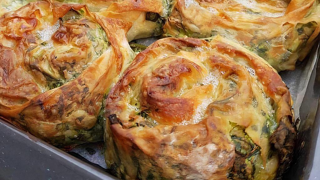 Spinach Pie · Spinach, onion, dill and feta cheese.