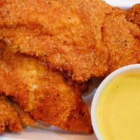 Homemade Chicken Fingers · honey mustard, bbq, or ranch