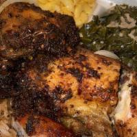 Large Jerk Chicken · large comes with two sides