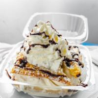 Waffle Sandwich · Our delicious ice cream in between 2 freshly made waffles. Choose 1 flavor of any ice cream....