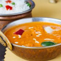 Paneer Tikka Masala · Vegetarian. Cheese cubes (paneer) cooked with creamy onion and tomato sauce.