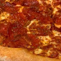Pepperoni  · Pepperoni, mozzarella, Parmesan and pizza sauce.