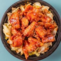 Chicken Bowl · soy or spicy chicken, rice, stir cabbage and carrots