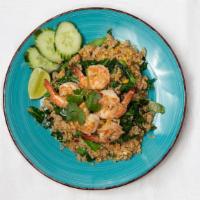 Shrimp Fried Rice · With assorted vegetables.