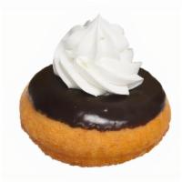 Chocolate Icing With Vanilla Cream · Chocolate Icing, topped with vanilla cream