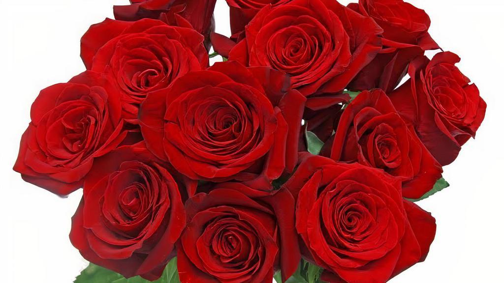 Debi Lilly Dozen Red Rose Bouquet · Includes 12 stems.