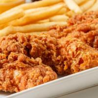 Chicken Fingers (5 Pieces) · Served with Honey Mustard or BBQ sauce.