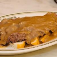 Theresa’S Open Face Roast Beef · Roast Beef with Gravy on White Bread, with Fries or Mashed Potatoes.