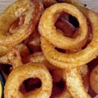 Beer Battered Onion Rings · Mmmm beer. Served with our Boom Boom dipping sauce.
