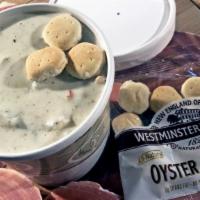 New England Clam Chowder · A New England favorite, served with oyster crackers.