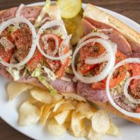 Hoagies · All automatically come with provolone, lettuce, tomato, onion, oregano and olive oil on a 10...