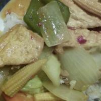 Curry Tofu With Mixed Vegetables · Spicy and veggie. Quart. With white rice.