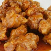 General Gau'S Chicken · Spicy. Crispy chunks of chicken sauteed with Chef's special sauce.