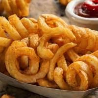 Curly Me Not  · (Vegetarian) Idaho potato fries cooked until golden brown, twisted, and garnished with a hou...