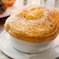 Chicken Pot Pie · House-made with carrots, onion, celery, green beans, peas, and potatoes topped with a light,...