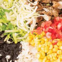 Bowl · rice, black beans, and choice of toppings in a bowl