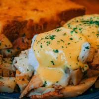 Eggs Ben Franklin (Full) · With sliced turkey breast, sautéed mushrooms, melted Swiss cheese, and Hollandaise.