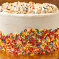 Confetti Cake · Handmade ice cream cake made with two layers of vanilla bean ice cream and home made GF vani...
