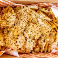 Crab Fries · Lump Crab Meat, Cheese Sauce,