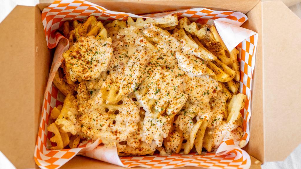 Crab Fries · Lump Crab Meat, Cheese Sauce,