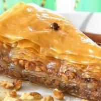 Baklava · Layers of honey sweet filo pastry filled with chopped nuts