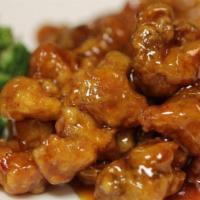 General Gao'S Chicken/ (午) 左宗鸡 · Served with daily soup and white rice.