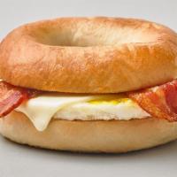 Bacon Egg & Cheese · Fresh cracked egg, bacon strips and cheese on your choice of bread