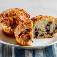 Blueberry Muffin · Freshly baked blueberry muffin