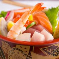 Chirashi Don · Assorted fresh sashimi.
