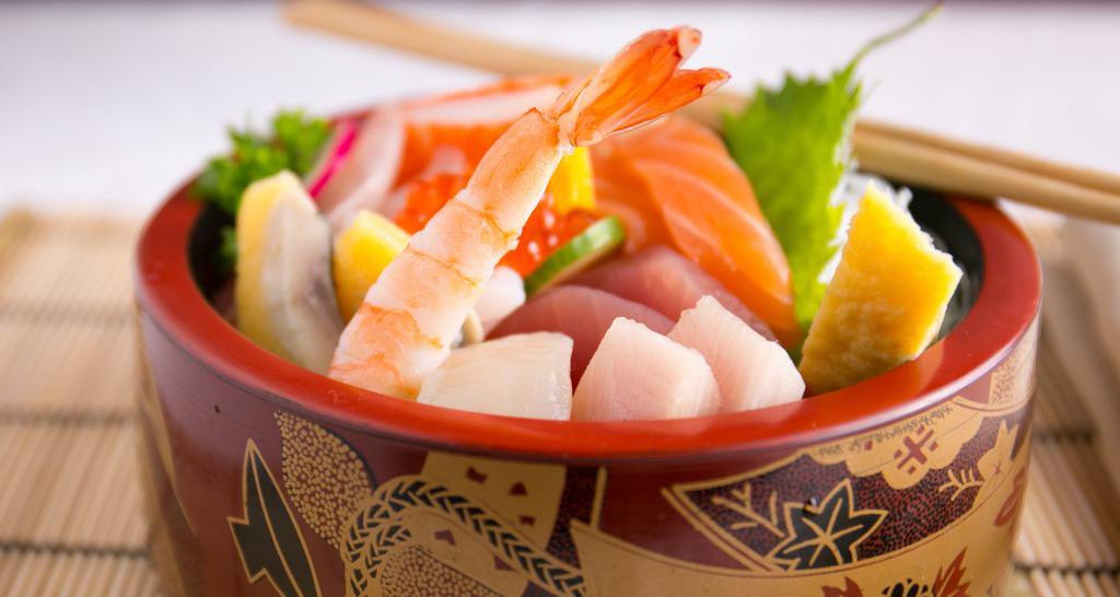 Chirashi Don · Assorted fresh sashimi.