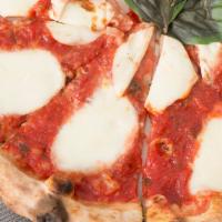 Margherita · San Marzano tomatoes, bufala mozzarella, parmigiano cheese, fresh basil.