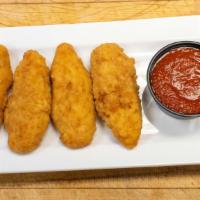 Chicken Fingers · 4 bread white meat chicken fingers with sauce