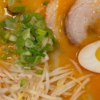 T Curry Straight Noodle · Pork chashu, egg, green onion, bean sprouts. Add toppings for an additional charge.