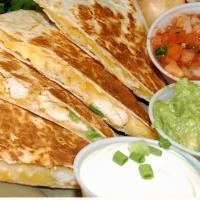Chicken Quesadilla · Served with French fries and choice of cheese.