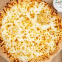 White Pizza · Our fresh dough basted with a touch of oil sprinkled lightly with garlic and topped with our...