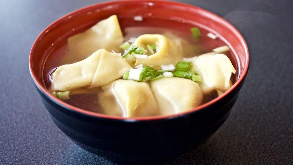 Wonton Soup · Hand-made wontons in our clear broth w/ scallions.
