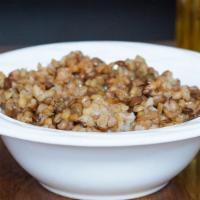 Mujaddara. Vegan · Lentils, bulgur wheat and caramelized onions. Vegan. NOT gluten free