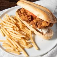 Fried Chicken Sandwich · With coleslaw and top secret newbolds sauce.