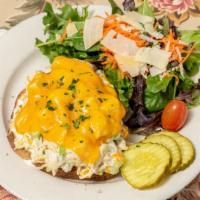 Mount Holly Melt · Robin's chicken salad, celery, onions, mandarin oranges, dill mayonnaise, melted cheddar che...