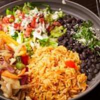 Vegetable Burrito Bowl
 · Romaine, Mexican rice, seasonal roasted vegetables, black beans, roasted corn, pico de gallo...