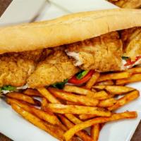 Whiting Sub · Comes With Seasoned Fries, White Sauce, Lettuce and Tomato.