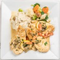 Chicken Piccata Dinner · With Potatoes and Vegetable