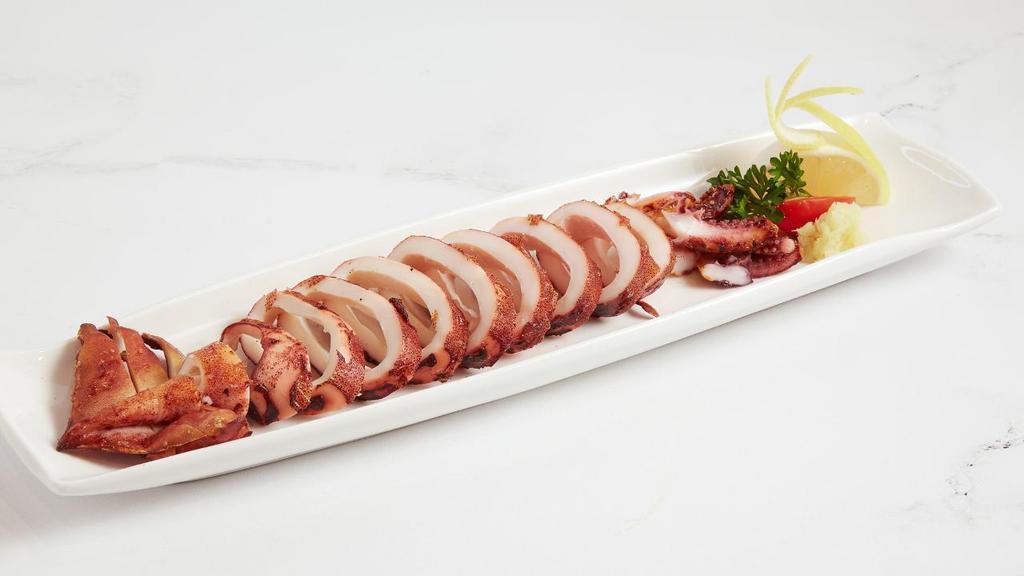 Yaki-Ika · Grilled fresh squid served with grated ginger and ponzu sauce.