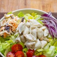 # Cameron'S Crab Meat Salad · Jumbo Lump crab meat, iceberg lettuce, tomatoes, onion, Ranch